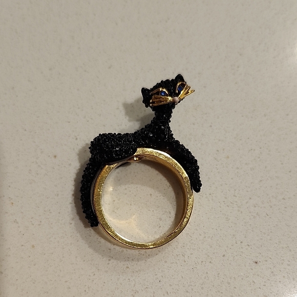 Kate♠️Spade Black Cat Ring SIZE 7 - Picture 2 of 8